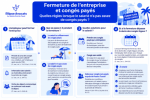Fermeture annuelle de l’entreprise : que faire lorsque le salarié n’a pas assez de congés payés ? Schema
